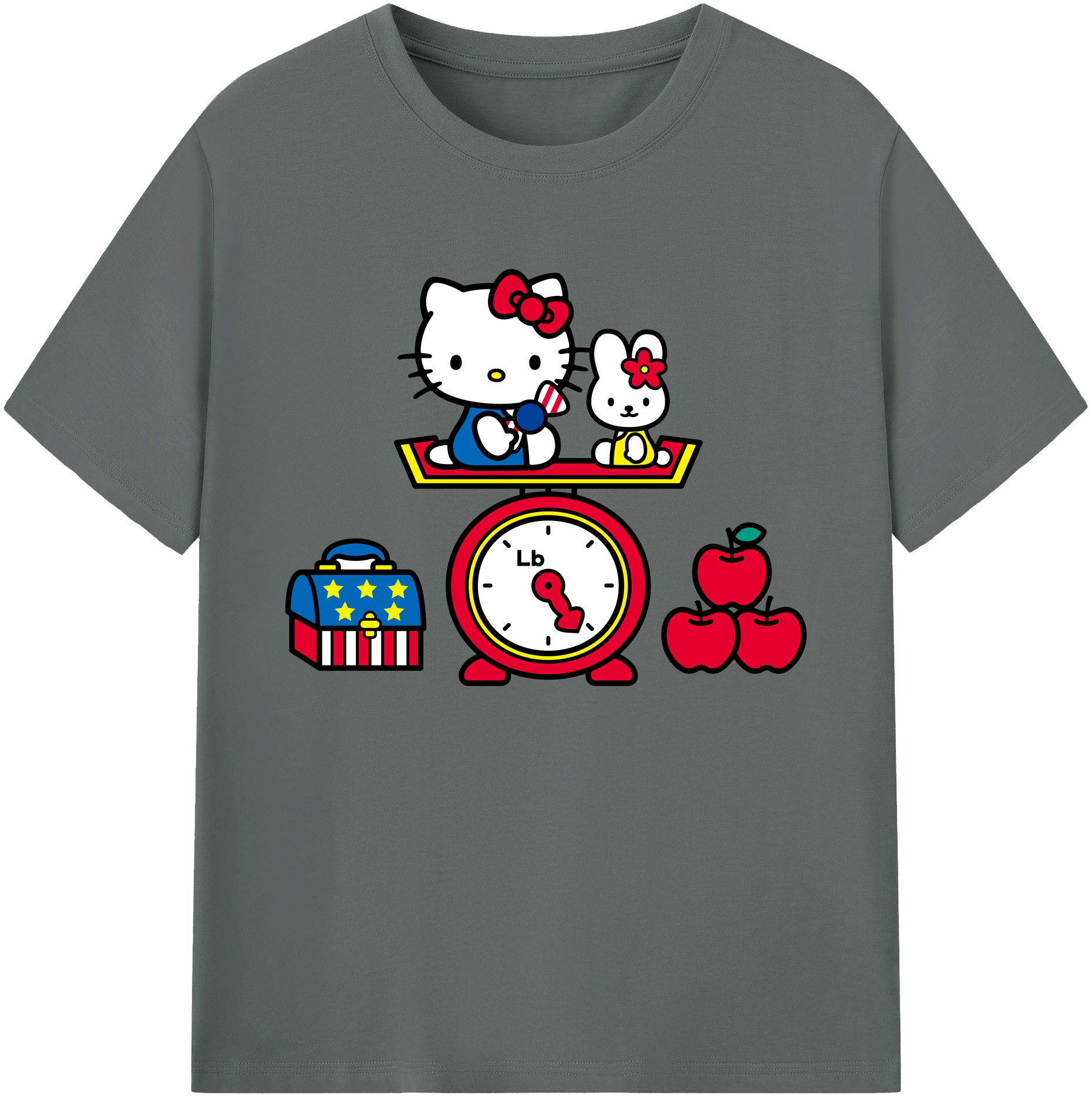（画像用） Hello Kitty ハローキティ 綿100％ メンズ半袖Tシャツ｜肌触りやわらか＆通気性
